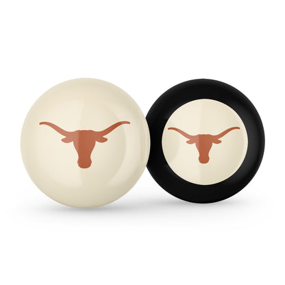 Texas Longhorns cue ball and 8 ball