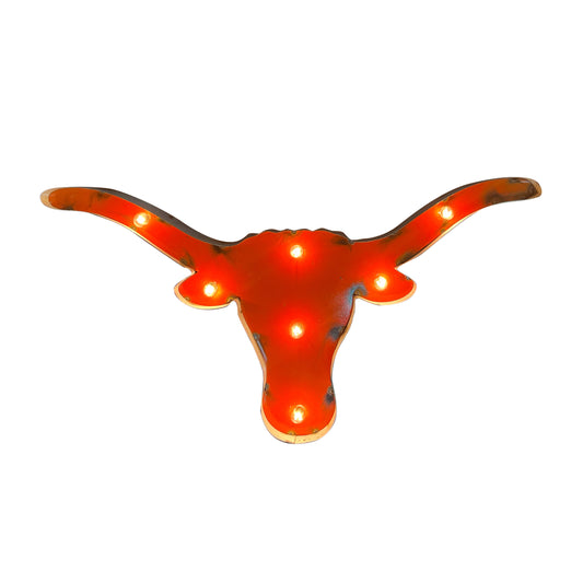 Texas Longhorns logo lighted metal sign