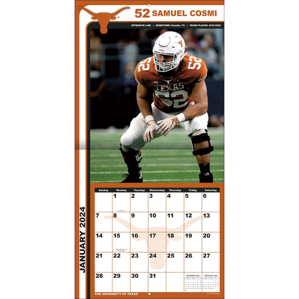 Texas Longhorns Team Photos Wall Calendar Inside