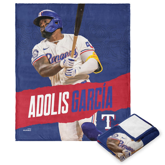 Texas Rangers Adolis Garcia silk touch throw blanket