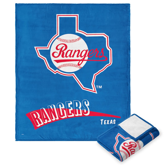 Texas Rangers throwback silk touch blanket