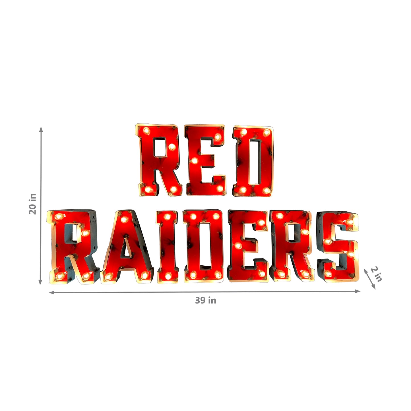 Texas Tech Red Raiders lighted metal retro sign