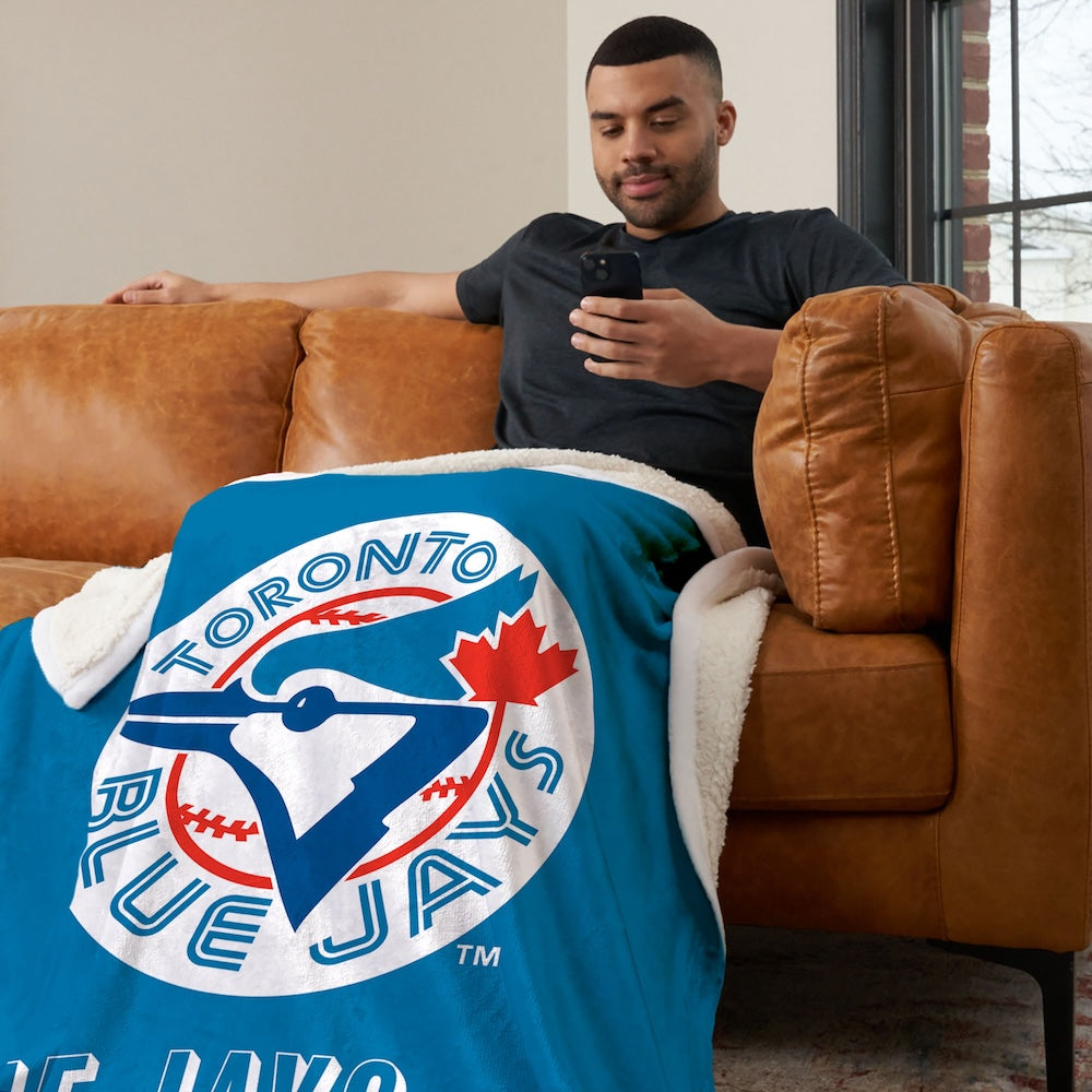 Toronto Blue Jays CC throwback sherpa blanket