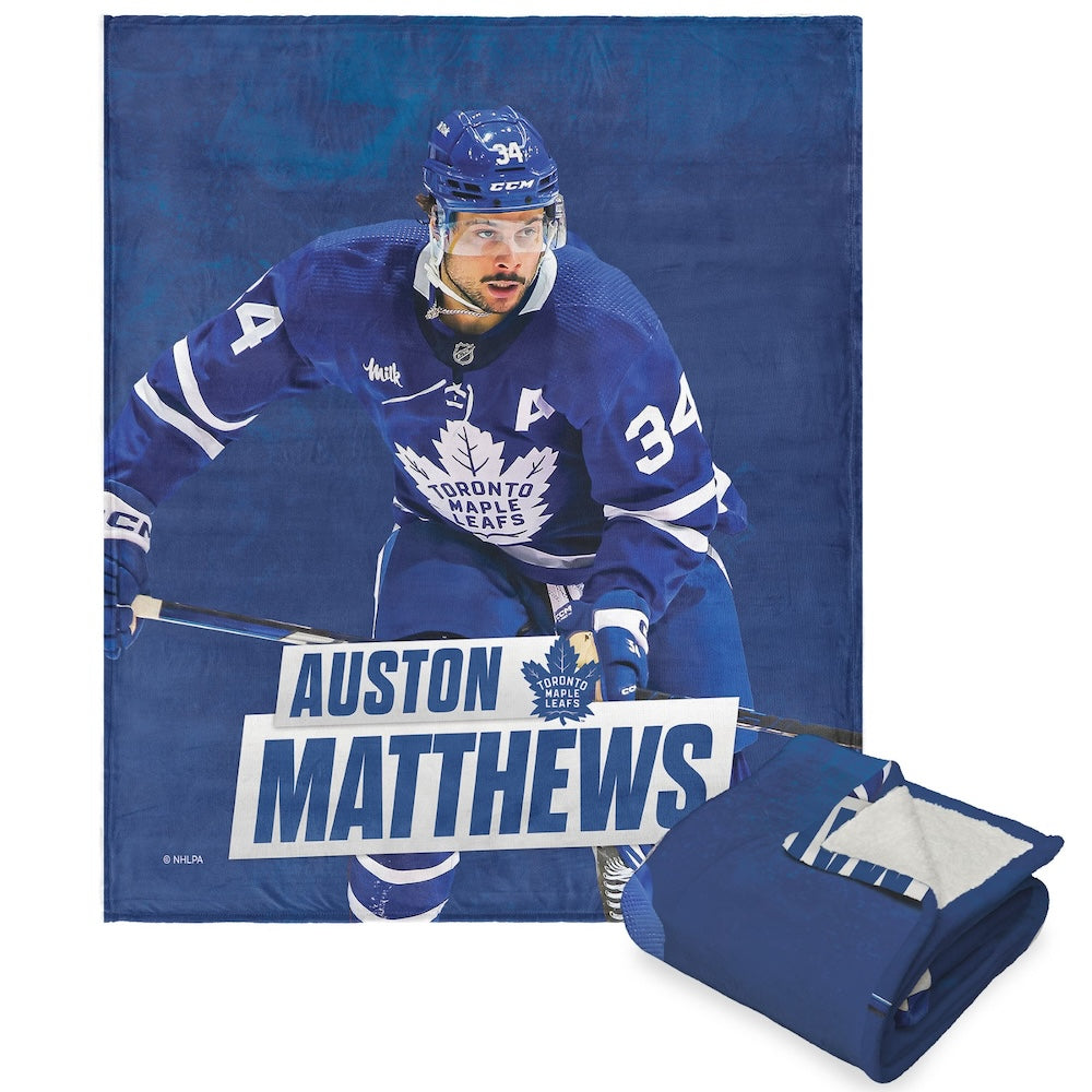 Toronto Maple Leafs Auston Matthews Sherpa Blanket