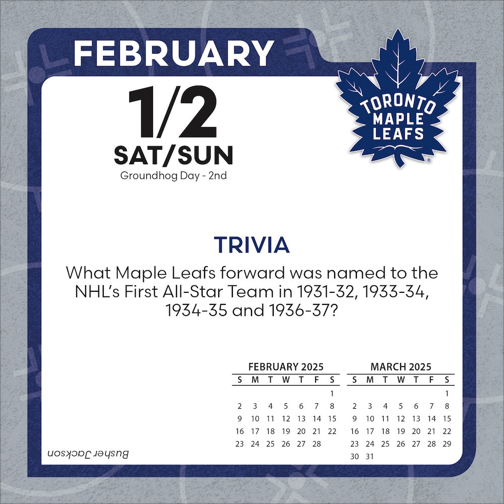 Toronto Maple Leafs 2025 Fact-A-Day Box Desk Calendar Feb