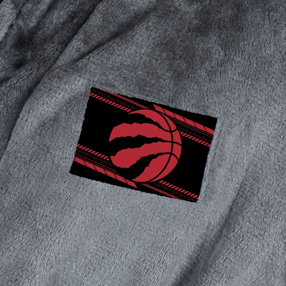 Toronto Raptors silk touch charcoal bathrobe logo patch