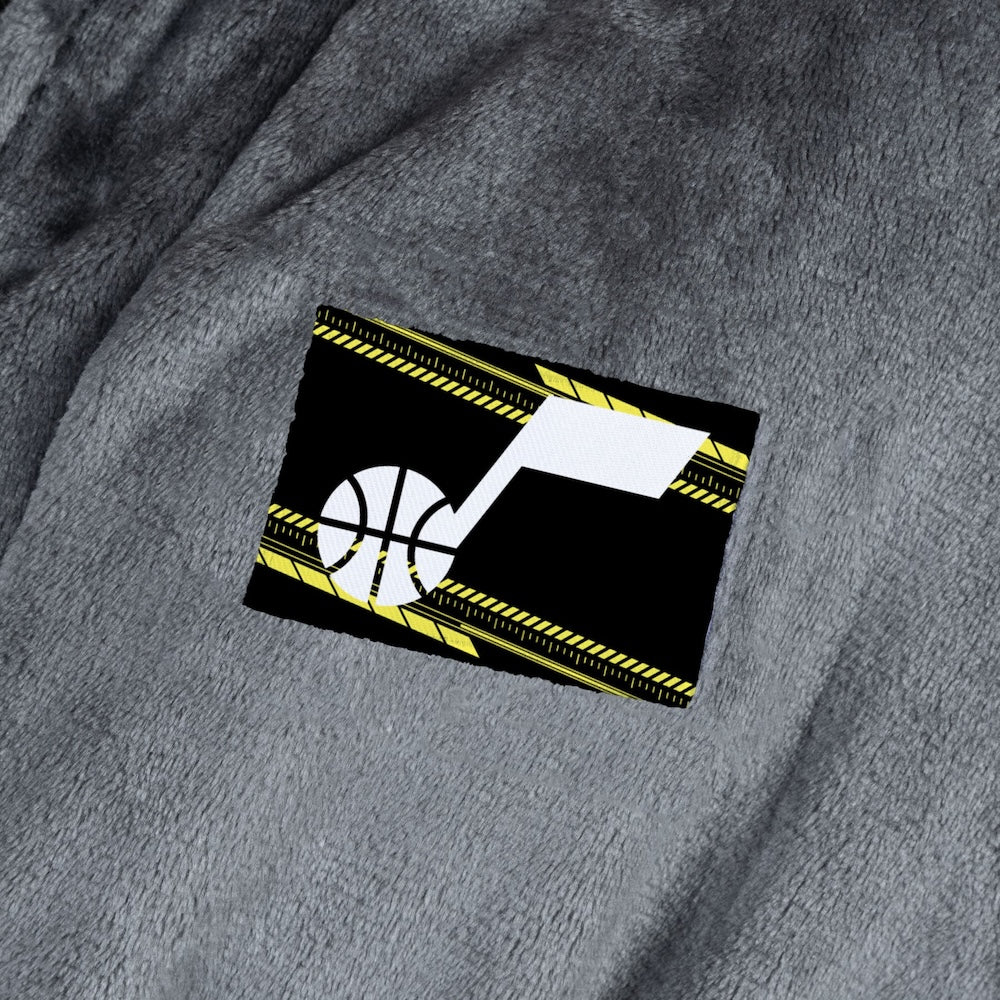 Utah Jazz silk touch charcoal bathrobe logo patch