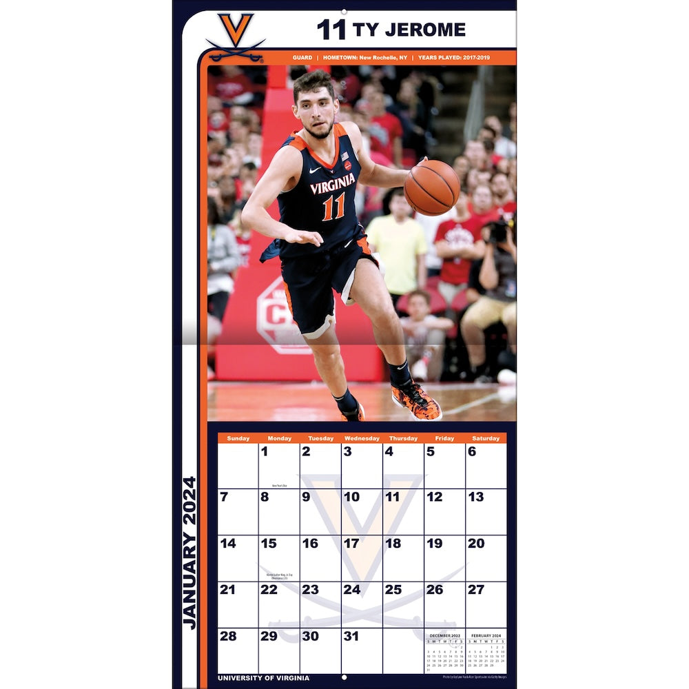 Virginia Cavaliers Team Photos Wall Calendar Inside