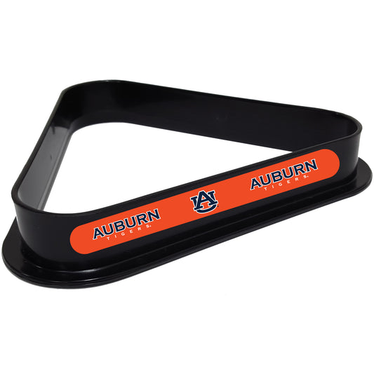 Buy Official Auburn-Tigers-Pool-Table-Triangle-Rack Billiard Ball Triangle Rack - Premium Black Plastic 8-Ball Rack Front View
