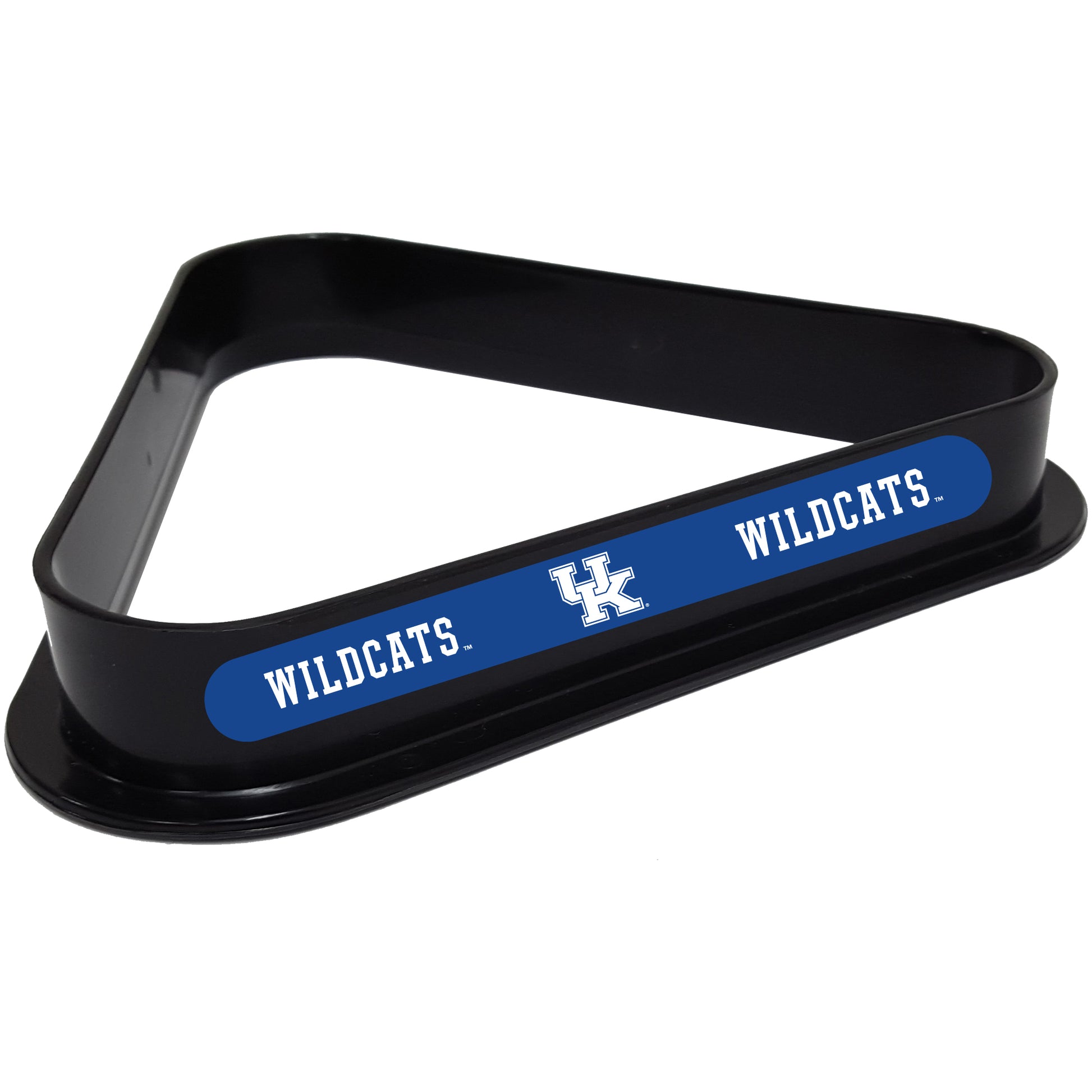 Buy Official Kentucky-Wildcats-Pool-Table-Triangle-Rack Billiard Ball Triangle Rack - Premium Black Plastic 8-Ball Rack Front View
