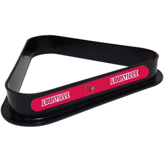 Buy Official Louisville-Cardinals-Pool-Table-Triangle-Rack Billiard Ball Triangle Rack - Premium Black Plastic 8-Ball Rack Front View