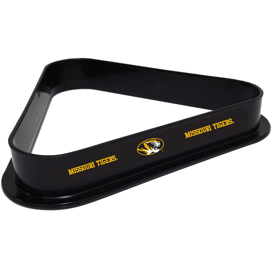 Buy Official Missouri-Tigers-Pool-Table-Triangle-Rack Billiard Ball Triangle Rack - Premium Black Plastic 8-Ball Rack Front View