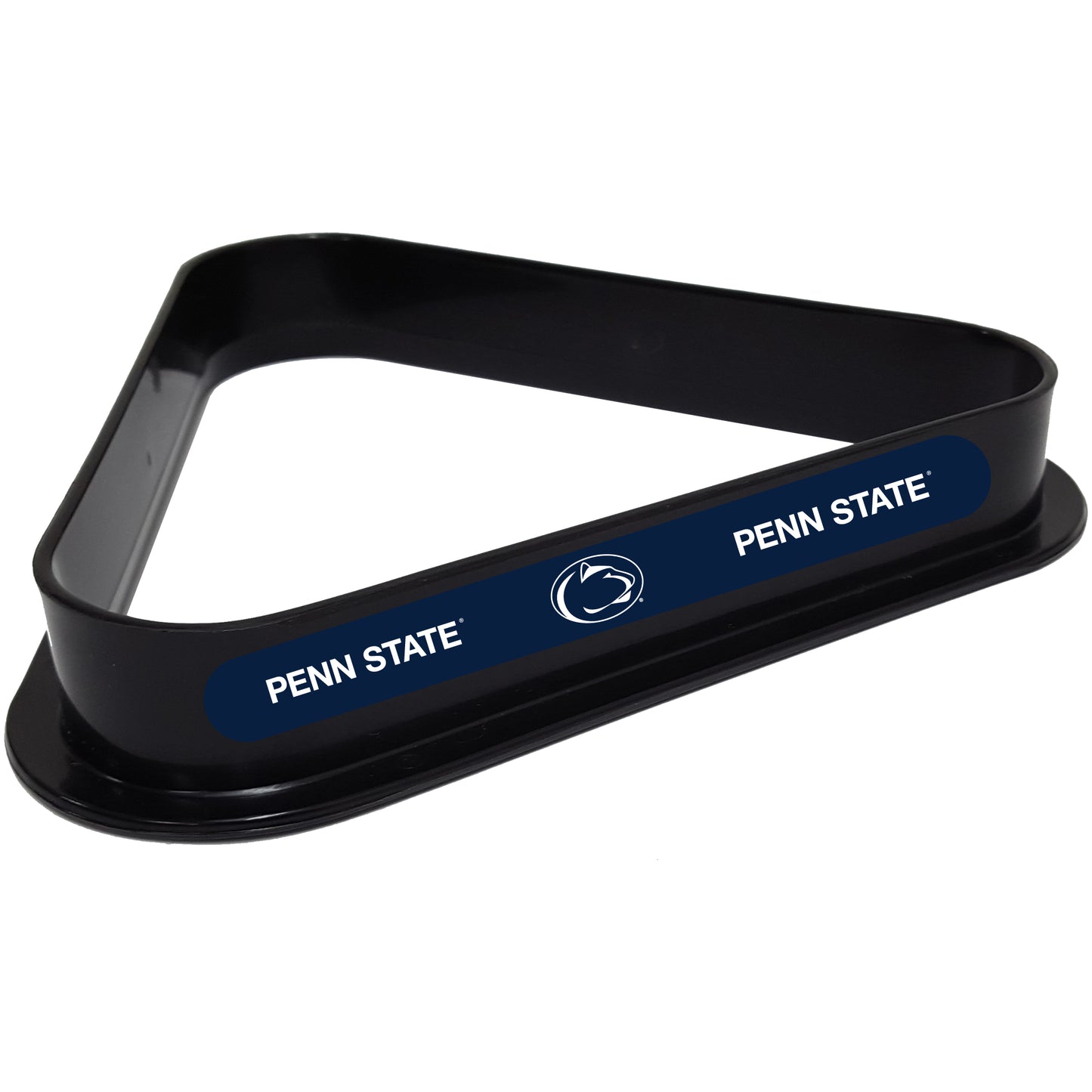 Buy Official Penn-State-Nittany-Lions-Pool-Table-Triangle-Rack Billiard Ball Triangle Rack - Premium Black Plastic 8-Ball Rack Front View