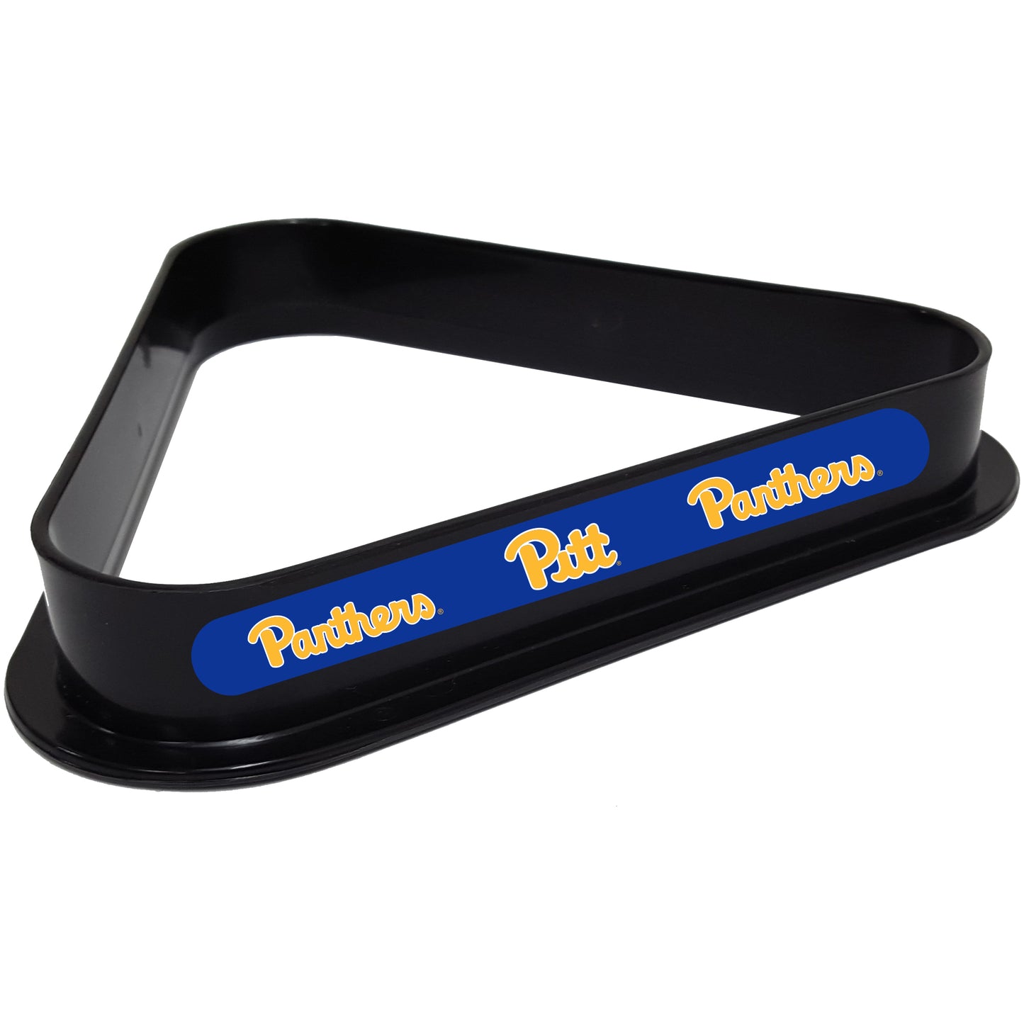 Buy Official Pittsburgh-Panthers-Pool-Table-Triangle-Rack Billiard Ball Triangle Rack - Premium Black Plastic 8-Ball Rack Front View