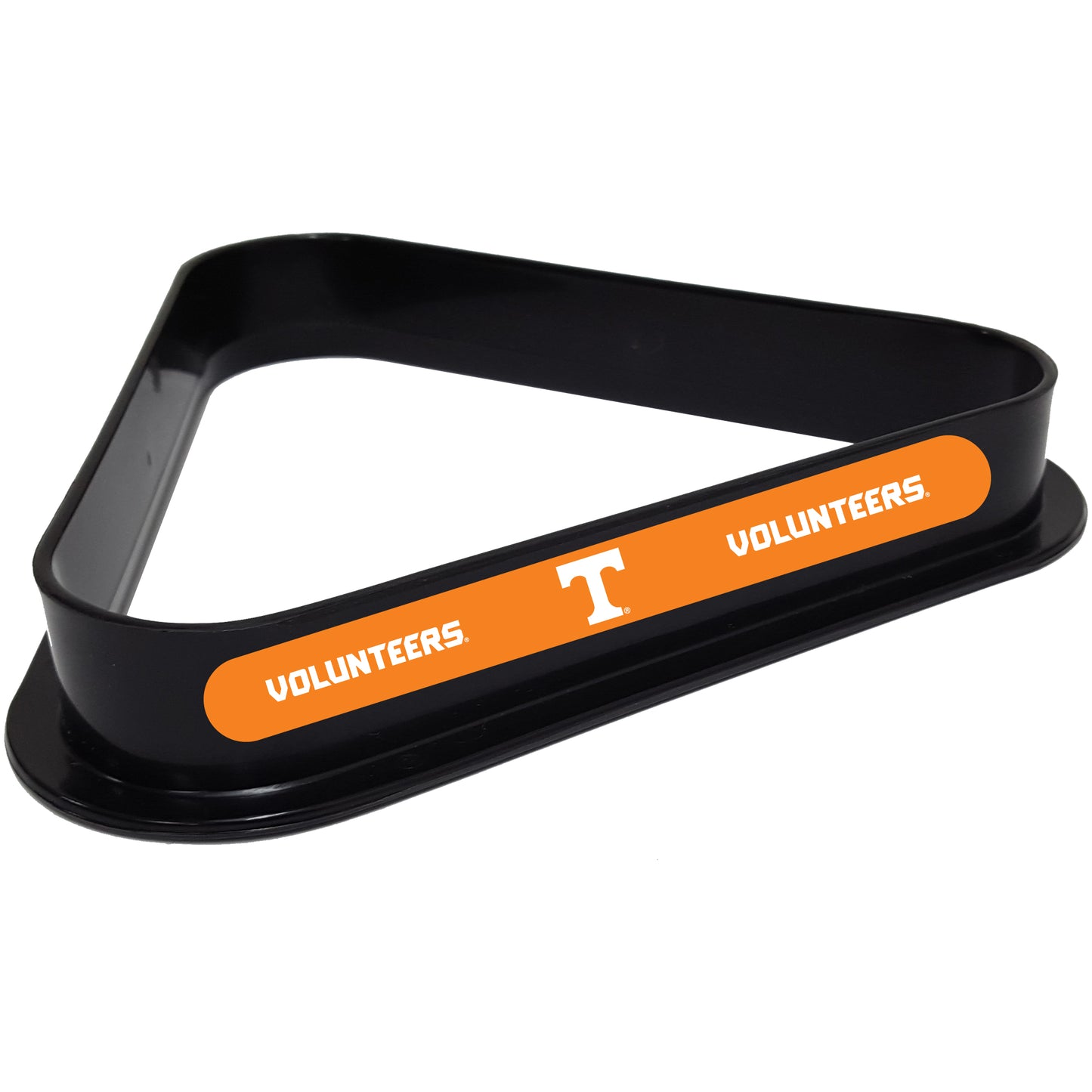 Buy Official Tennessee-Volunteers-Pool-Table-Triangle-Rack Billiard Ball Triangle Rack - Premium Black Plastic 8-Ball Rack Front View
