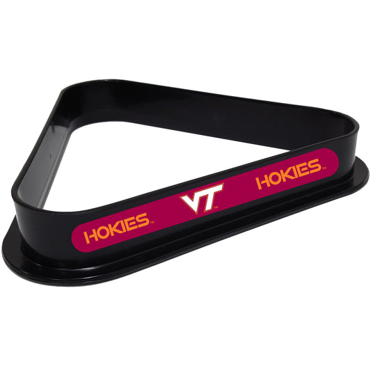 Buy Official Virginia-Tech-Hokies-Pool-Table-Triangle-Rack Billiard Ball Triangle Rack - Premium Black Plastic 8-Ball Rack Front View