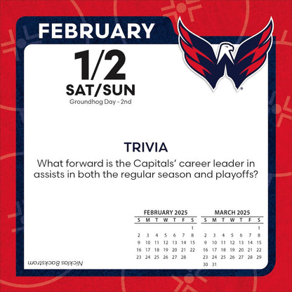 Washington Capitals 2025 Fact-A-Day Box Desk Calendar Feb