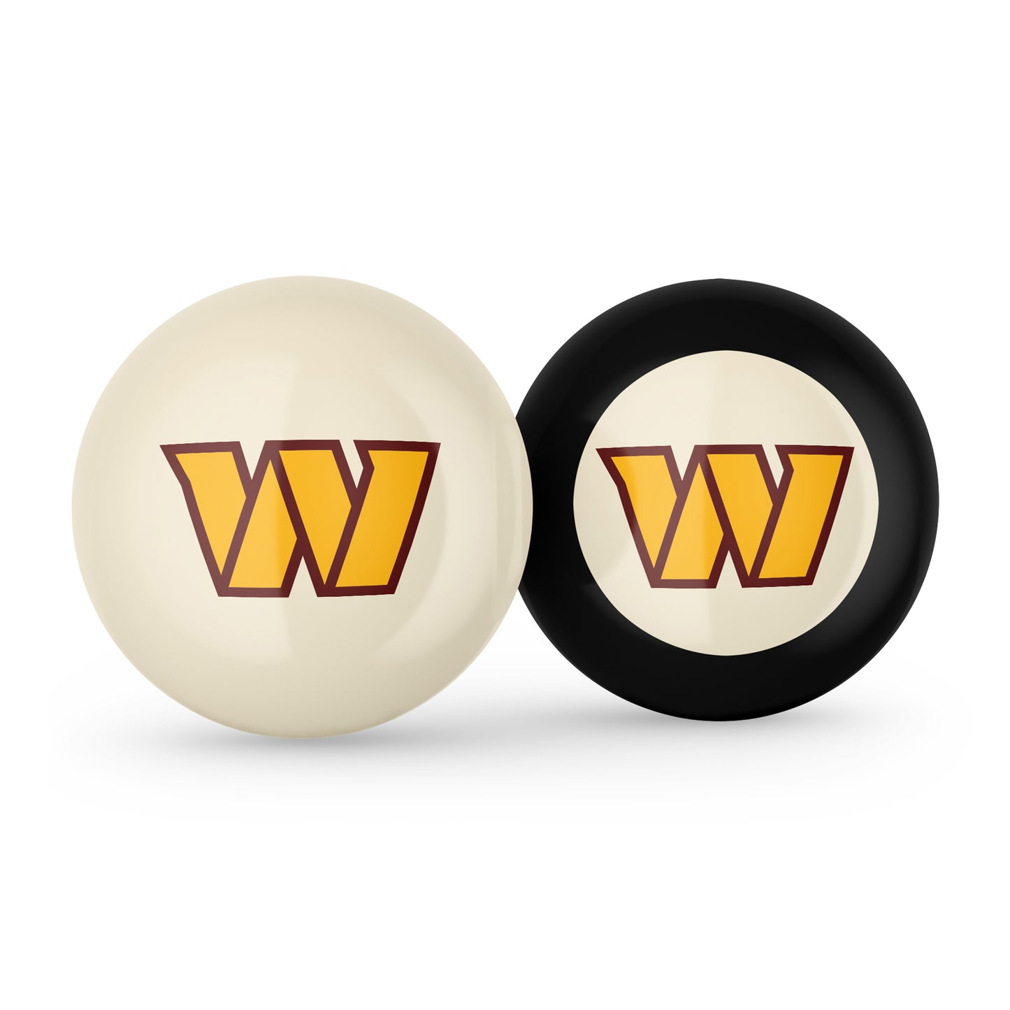 Washington Commanders cue ball and 8 ball