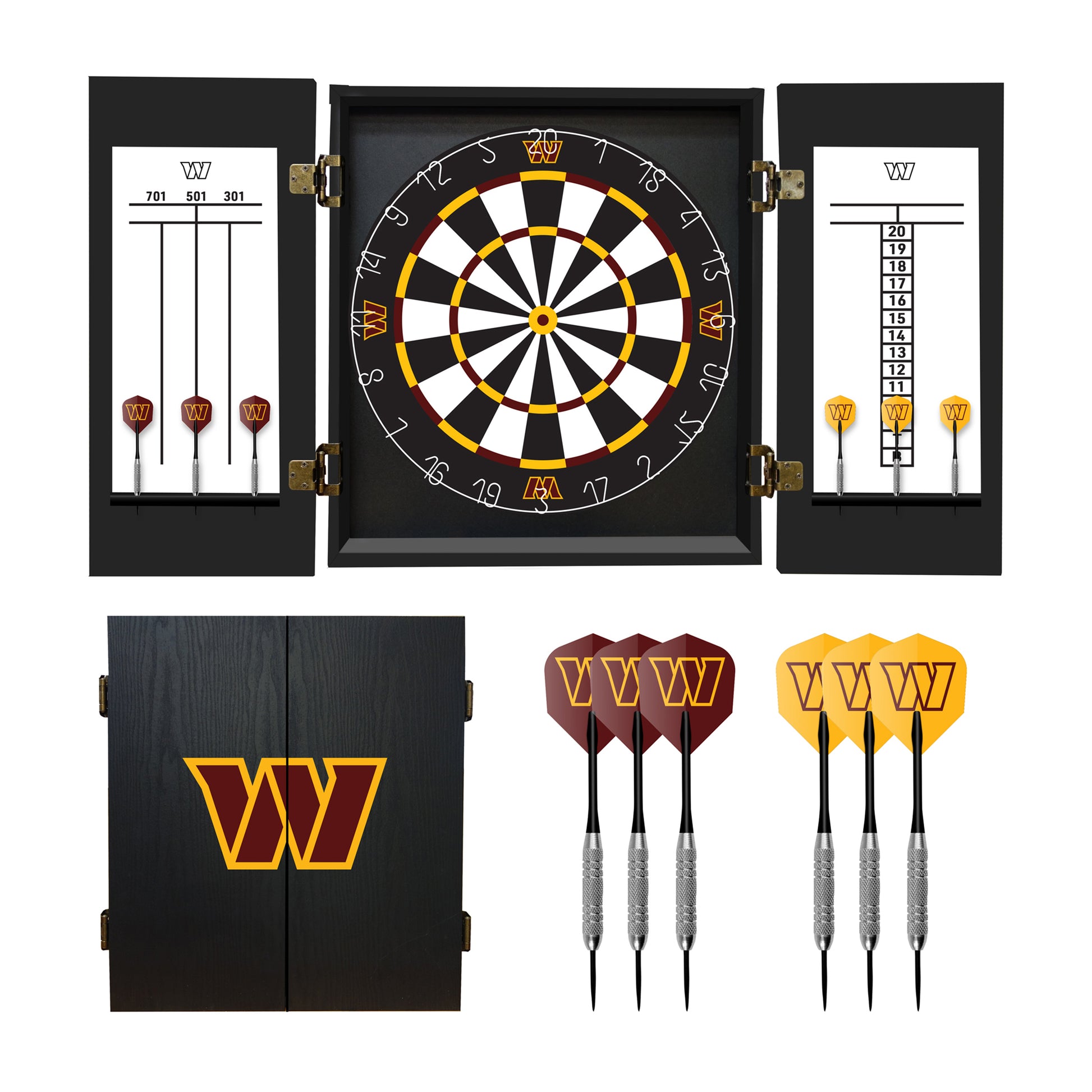 Washington Commanders Dart Board Cabinet Set