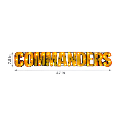 Washington Commanders lighted metal retro sign