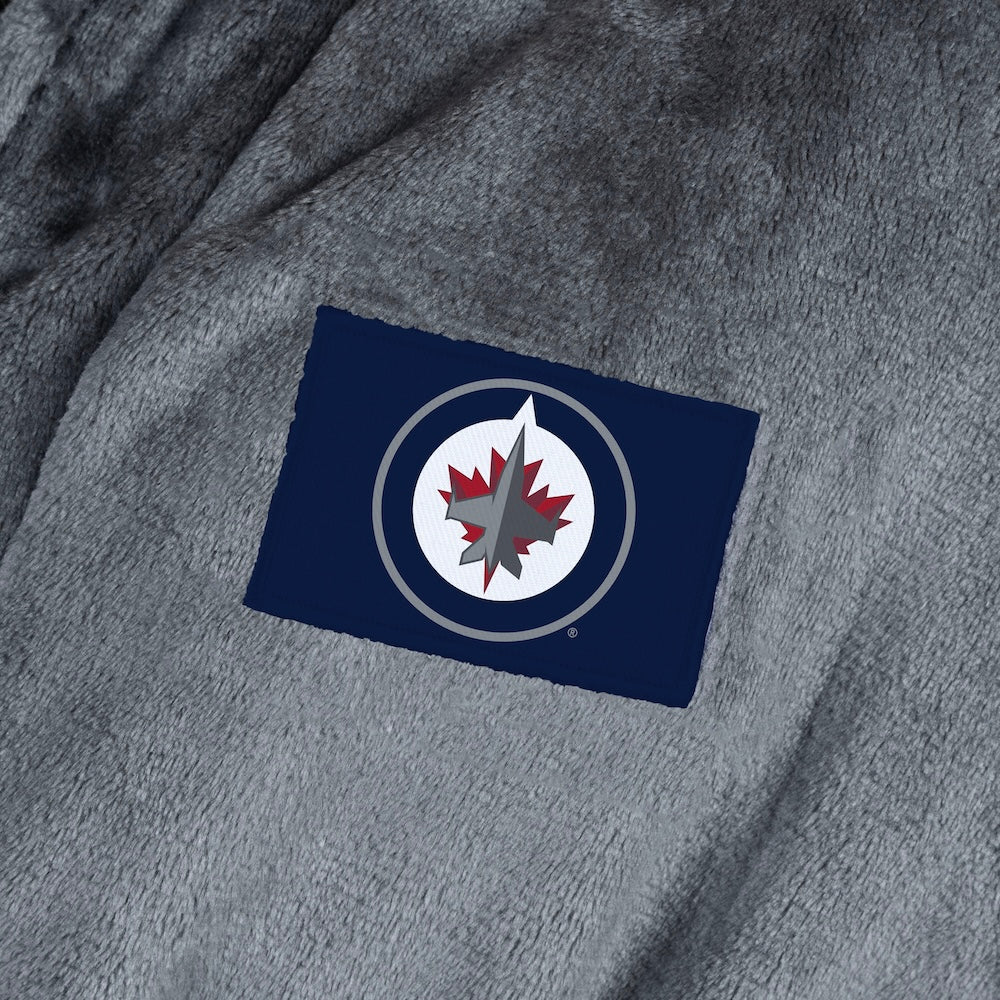 Winnipeg Jets silk touch charcoal bathrobe logo patch