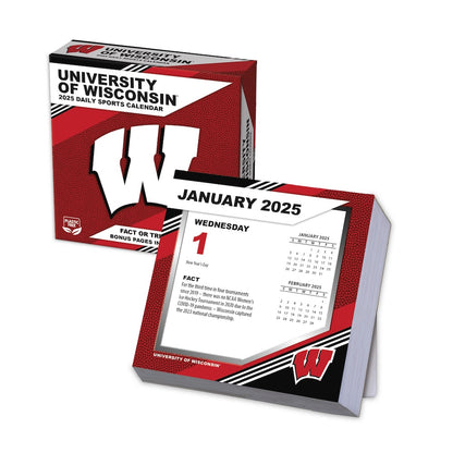 Wisconsin Badgers 2025 Fact-A-Day Box Desk Calendar