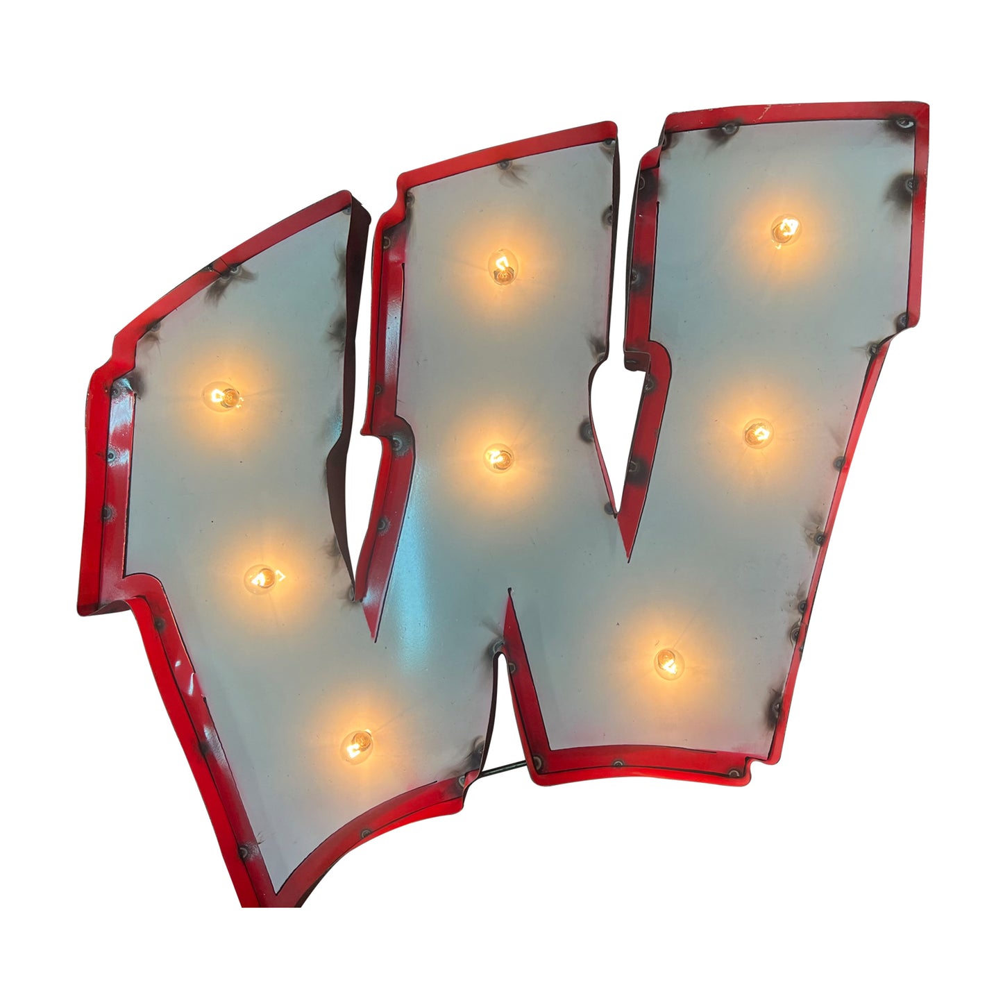 Wisconsin Badgers logo lighted metal sign