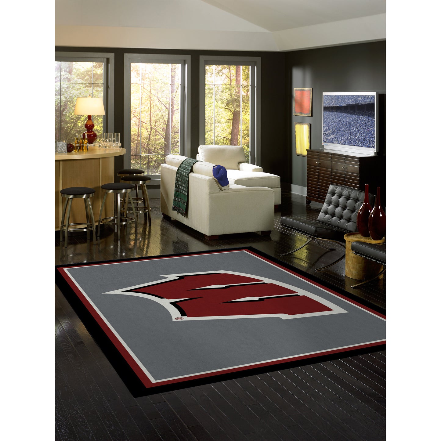 Wisconsin Badgers spirit style area rug life