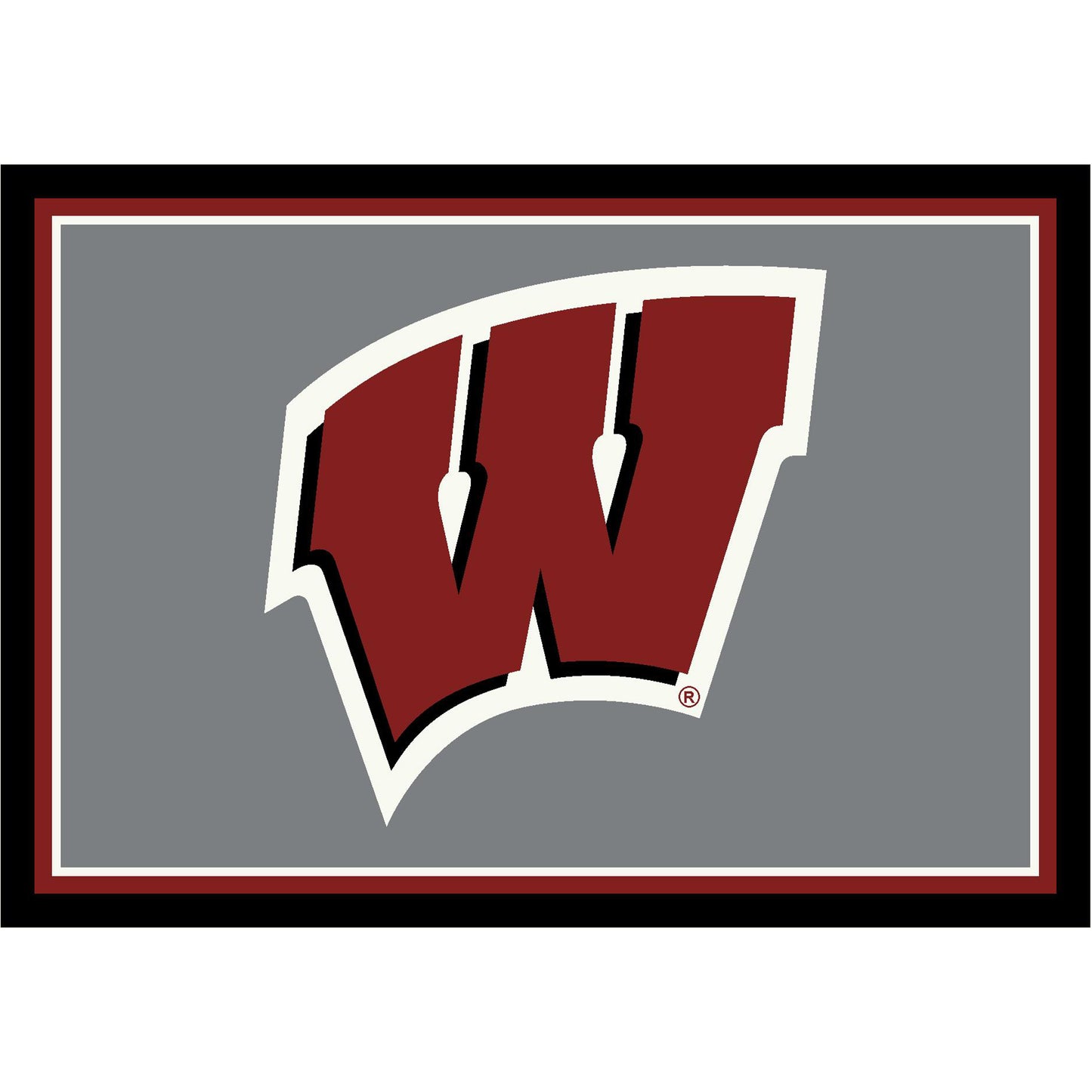 Wisconsin Badgers distressed style area rug