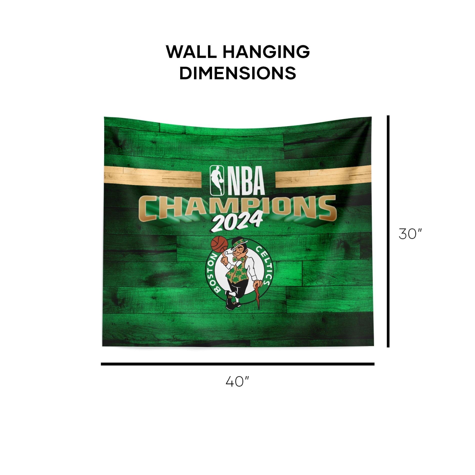 Boston Celtics NBA Champions wall hanging dims