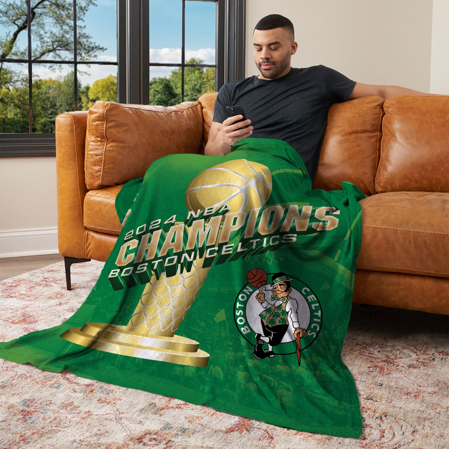 Boston Celtics NBA Champions blanket lifestyle