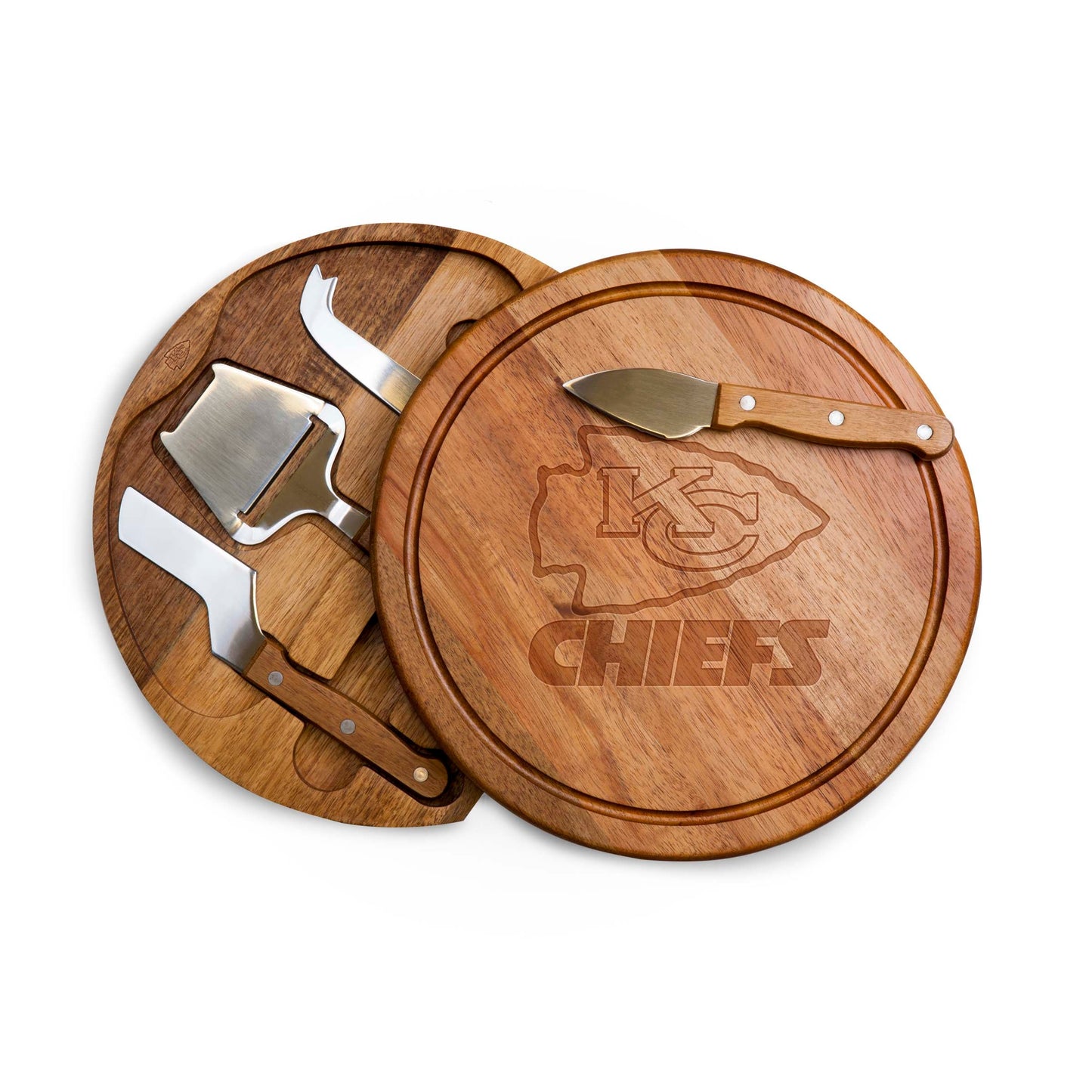 Kansas City Chiefs - Acacia Circo Cheese Cutting Board & Tools Set