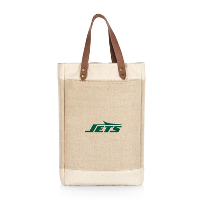 New York Jets - Pinot Jute 2 Bottle Insulated Wine Bag