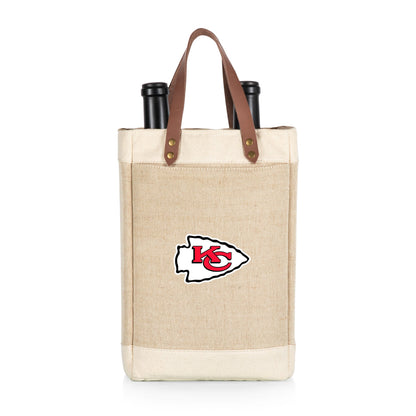 Kansas City Chiefs - Pinot Jute 2 Bottle Insulated Wine Bag