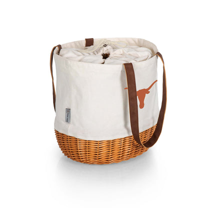 Texas Longhorns - Coronado Canvas and Willow Basket Tote