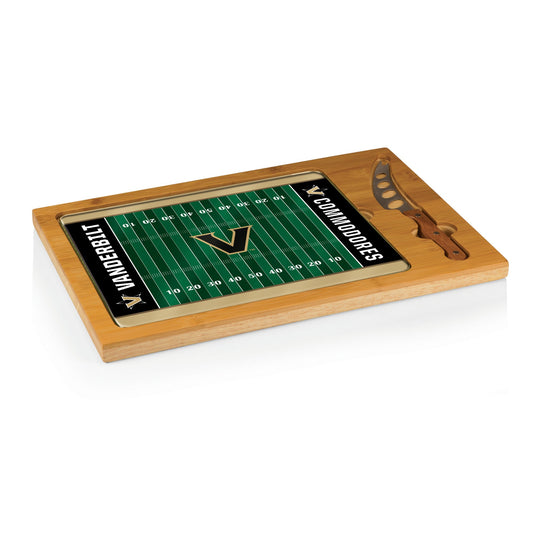 Vanderbilt Commodores Football Field - Icon Glass Top Cutting Board & Knife Set
