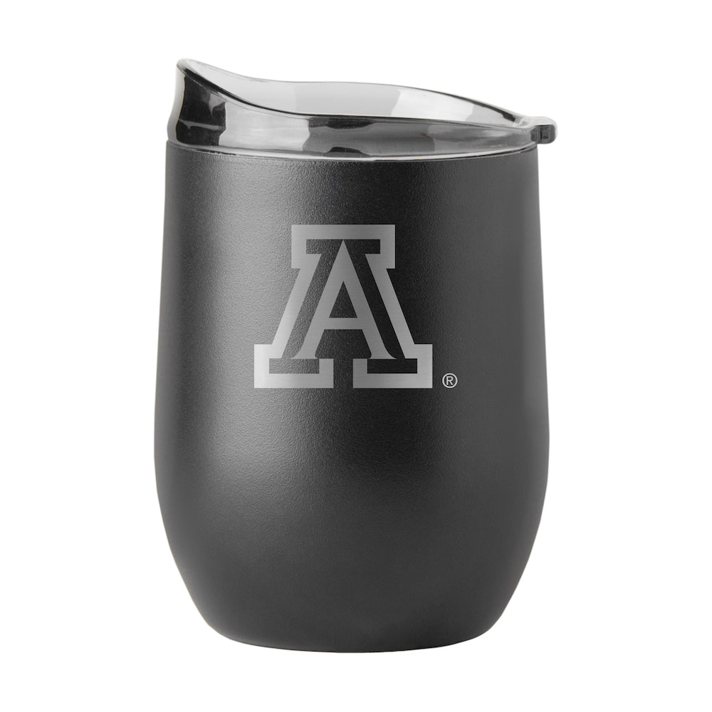 Arizona Wildcats black etch curved drink tumbler