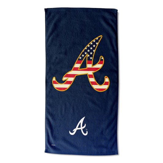 Atlanta Braves color block beach towel