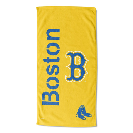 Boston Red Sox color block beach towel