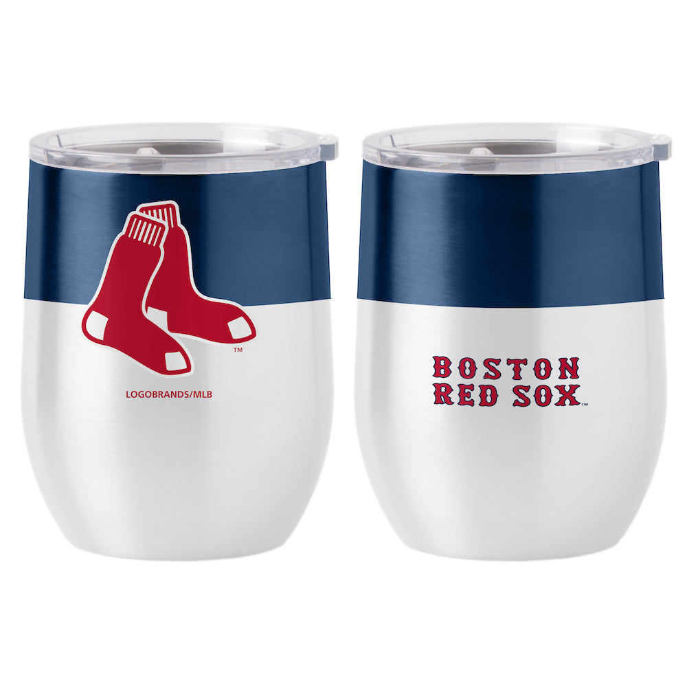 Boston Red Sox color block curved drink tumbler