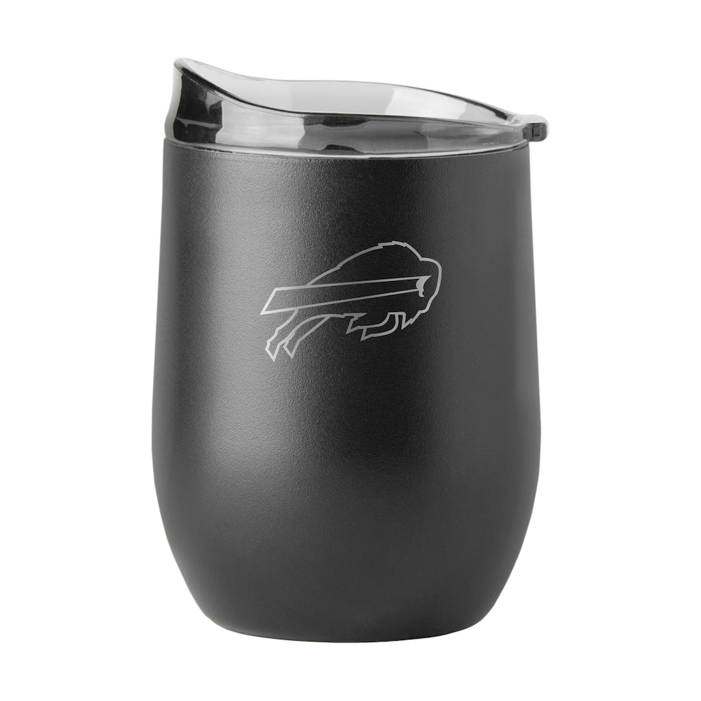 Buffalo Bills black etch curved drink tumbler