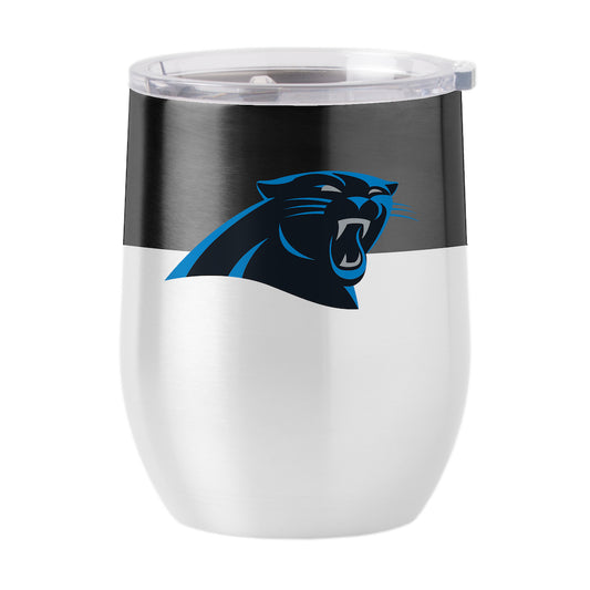Carolina Panthers color block curved drink tumbler