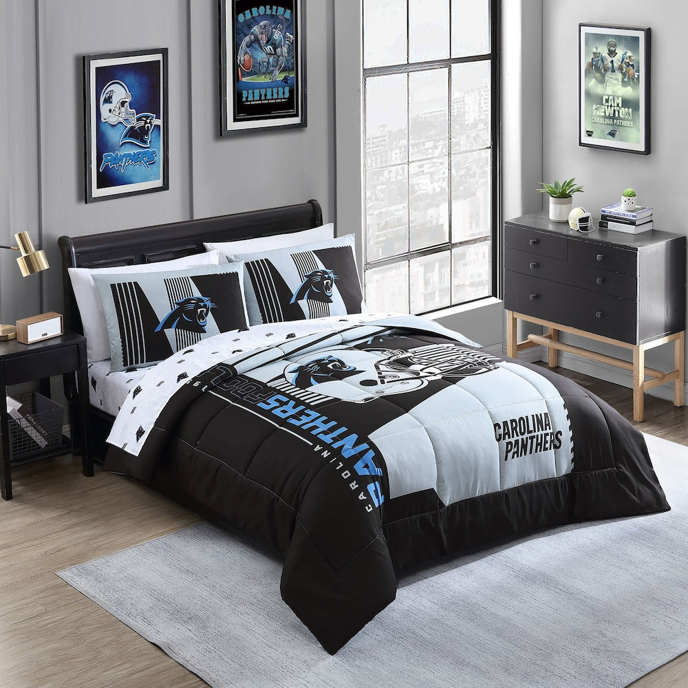 Carolina Panthers queen size bed in a bag
