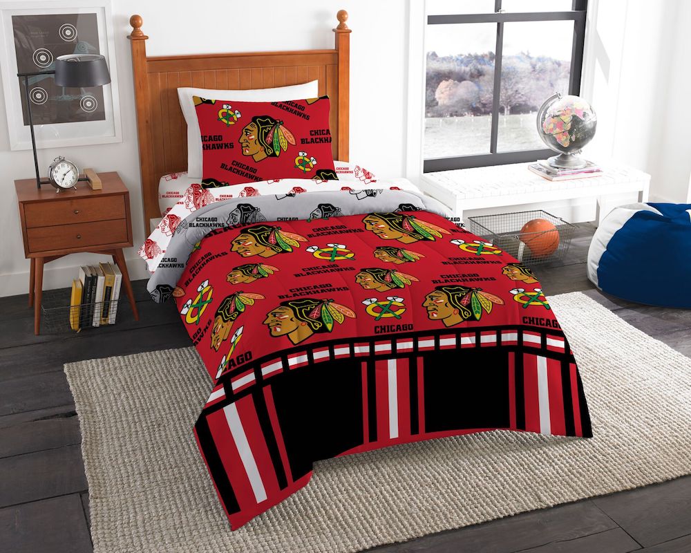 Chicago Blackhawks twin size bed in a bag