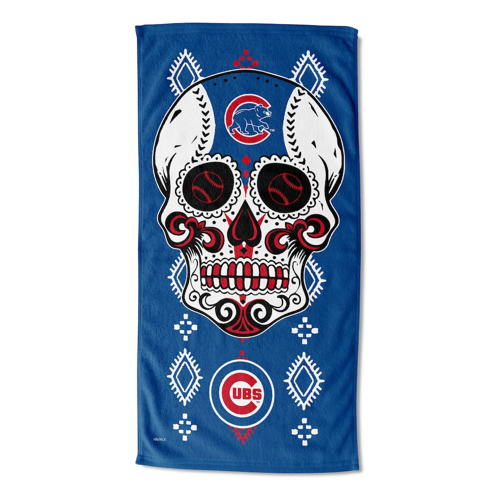 Chicago Cubs color block beach towel