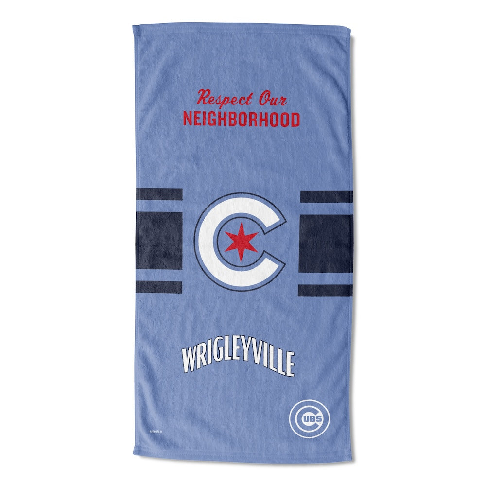 Chicago Cubs color block beach towel