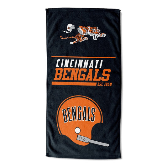 Cincinnati Bengals color block beach towel