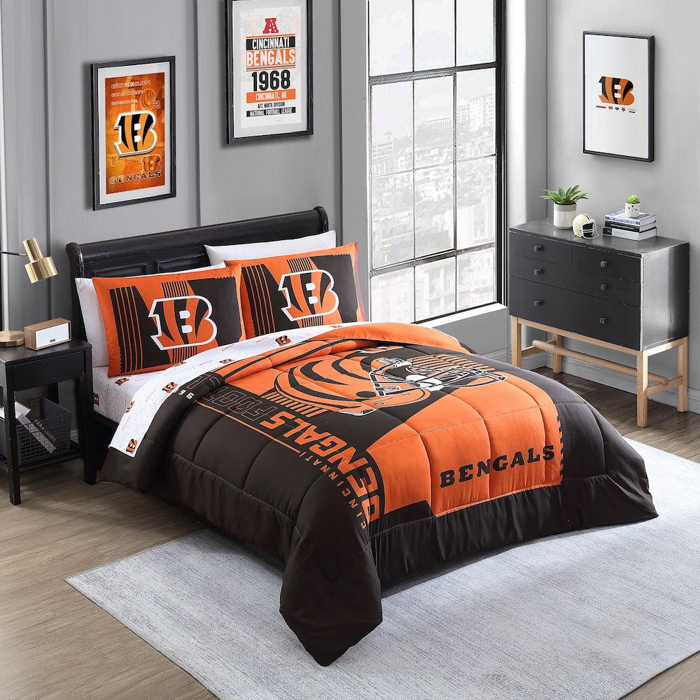 Cincinnati Bengals queen size bed in a bag