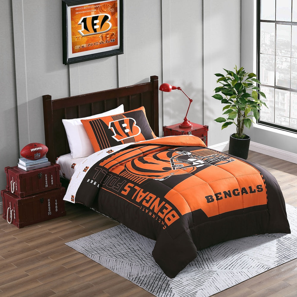 Cincinnati Bengals twin size bed in a bag