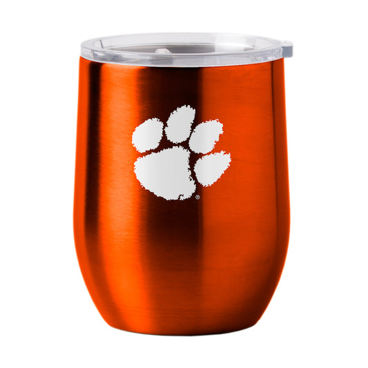Clemson Tigers stainless steel curved drink tumbler
